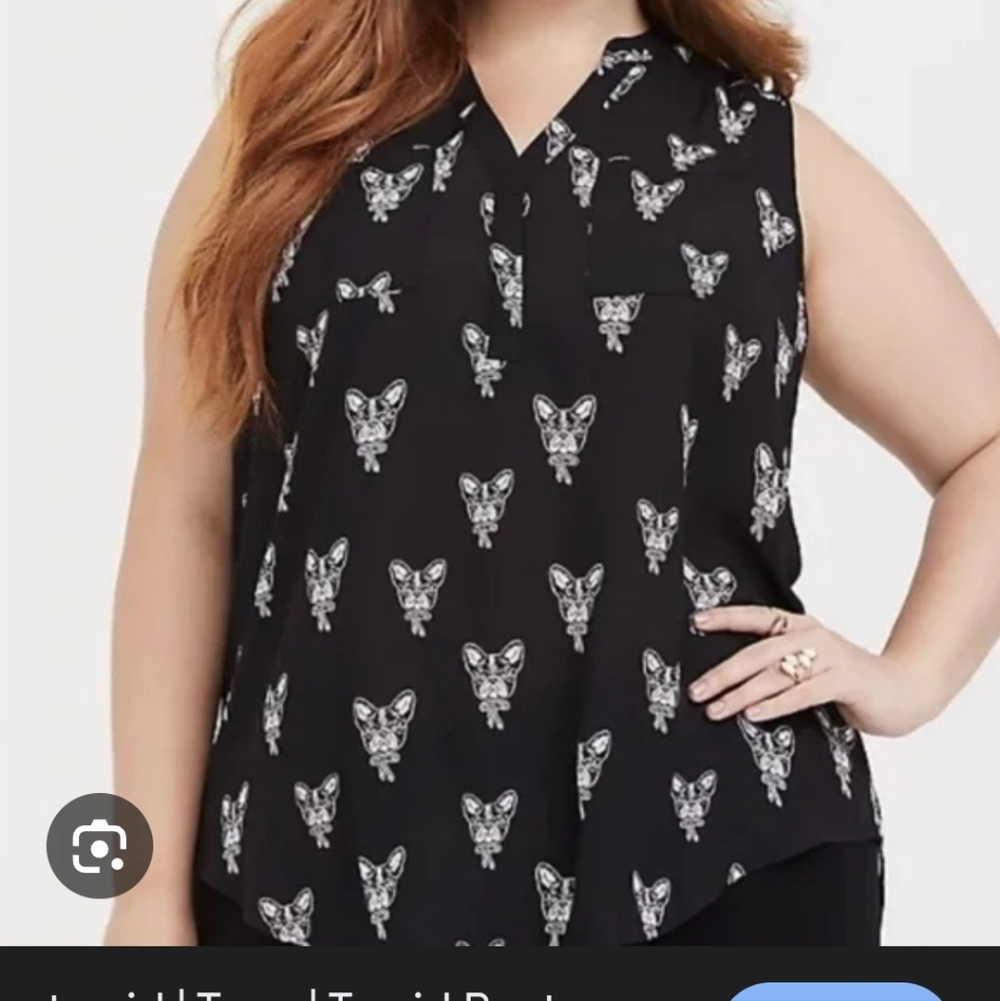 Torrid Size 3/3x Harper Black Bulldog Top Sleeveless Pocket